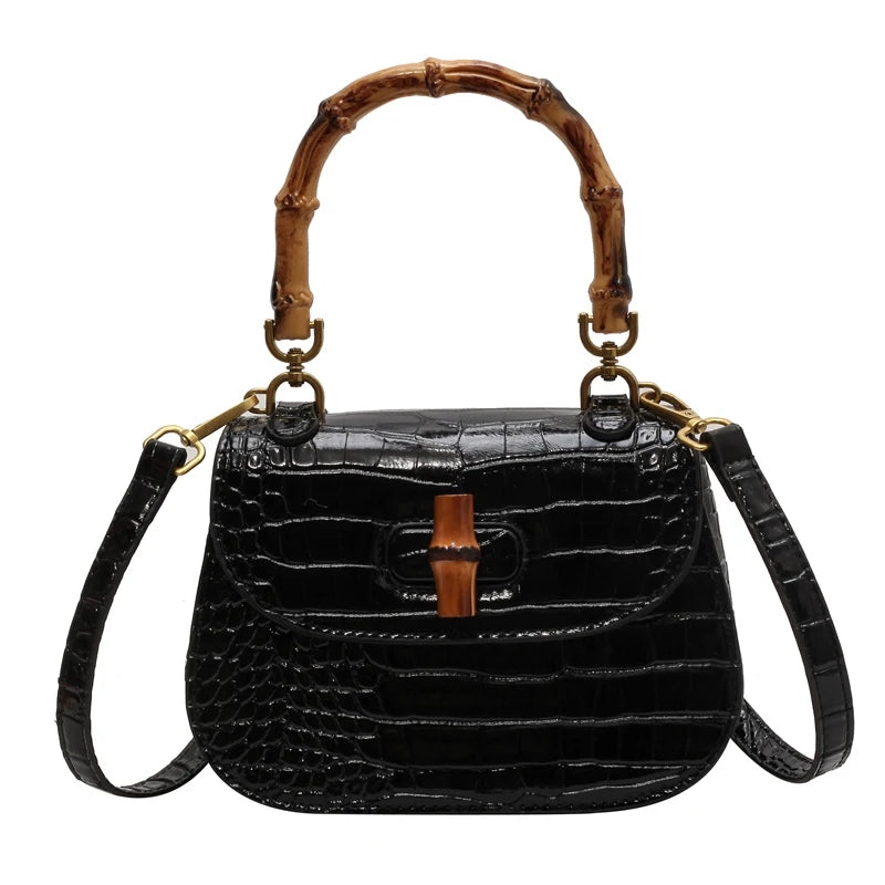 Brand bamboo hand bags for women High quality PU shoulder bag Designer crossbody bag Cute purses and handbags Luxury satchel