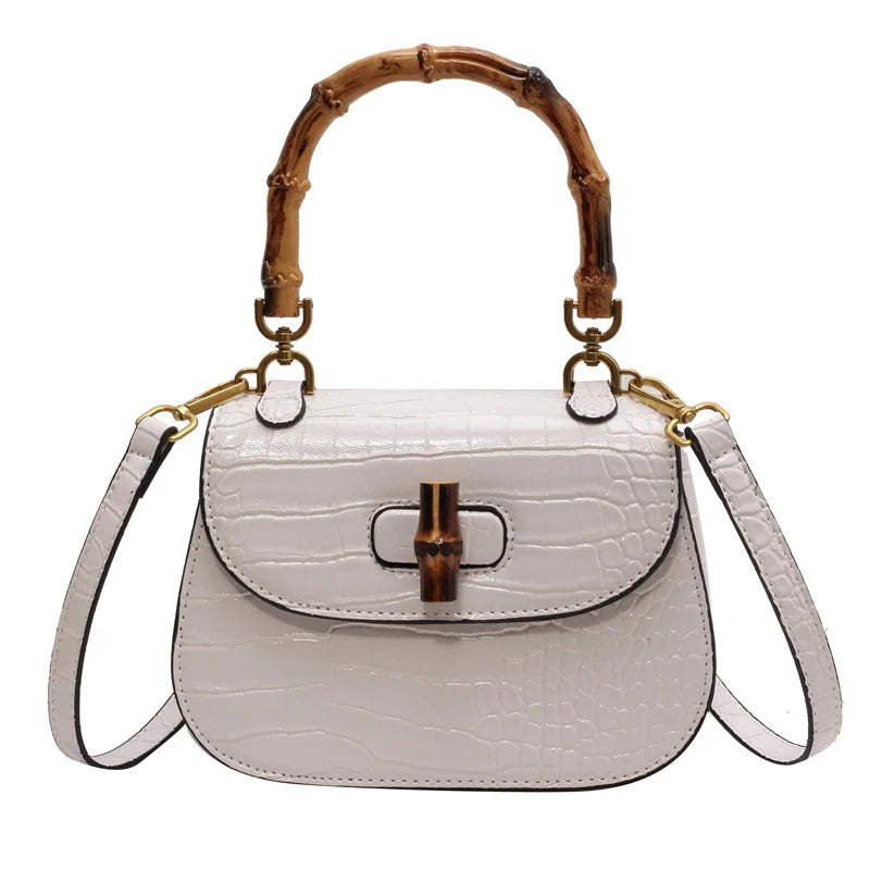 Brand bamboo hand bags for women High quality PU shoulder bag Designer crossbody bag Cute purses and handbags Luxury satchel
