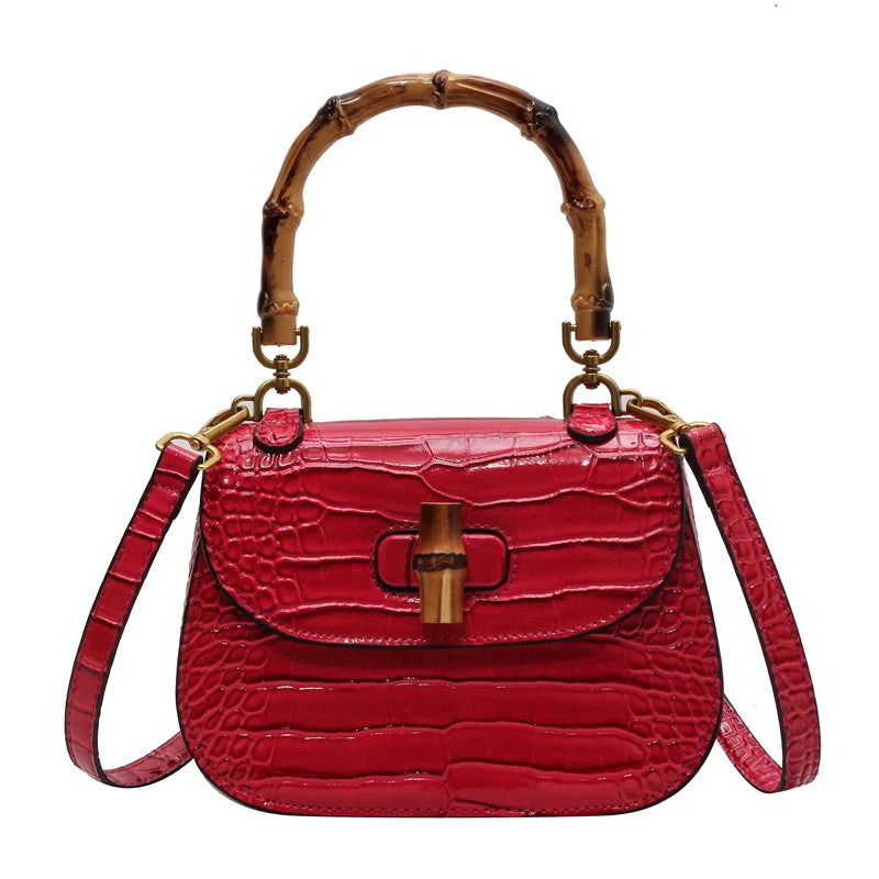 Brand bamboo hand bags for women High quality PU shoulder bag Designer crossbody bag Cute purses and handbags Luxury satchel