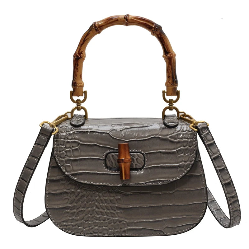 Brand bamboo hand bags for women High quality PU shoulder bag Designer crossbody bag Cute purses and handbags Luxury satchel