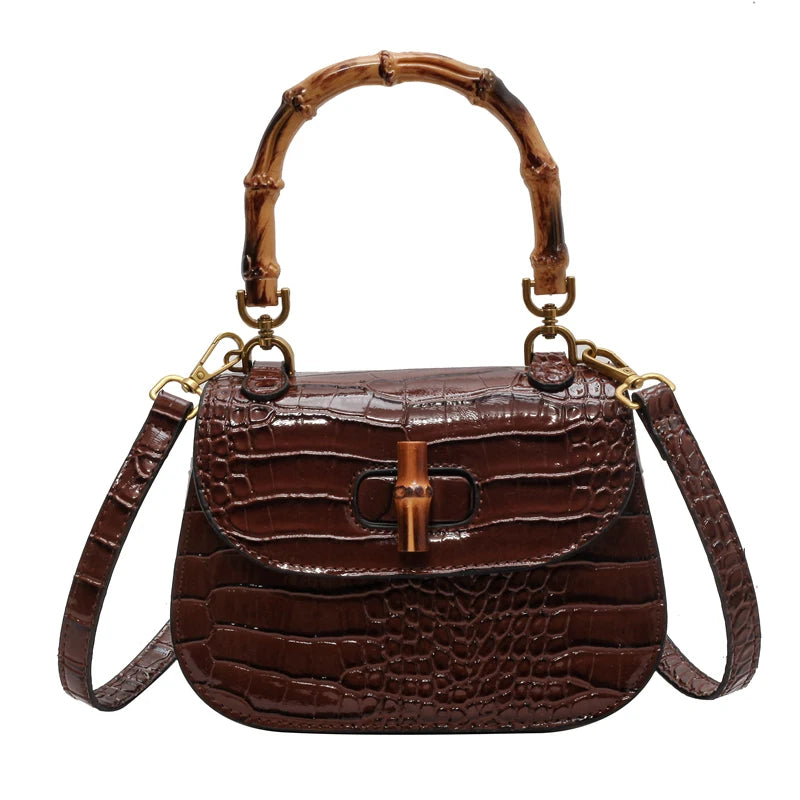Brand bamboo hand bags for women High quality PU shoulder bag Designer crossbody bag Cute purses and handbags Luxury satchel